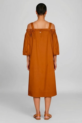 Vestido trapézio - Castanho