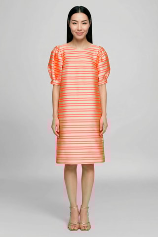 Vestido direito - Rosa-fluorescente