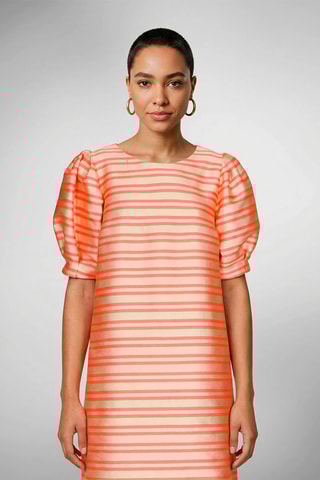 Vestido direito - Rosa-fluorescente