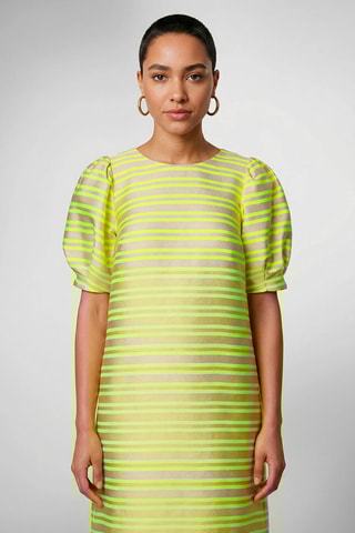 Vestido direito - Verde-fluorescente