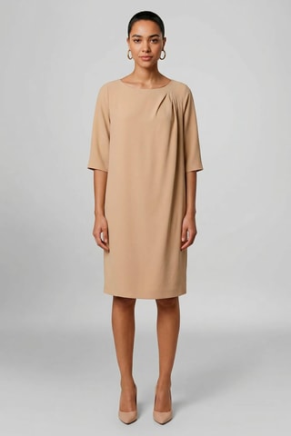 Vestido direito - Bege-claro