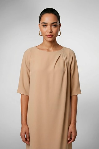 Vestido direito - Bege-claro