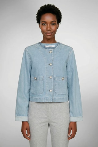 Casaco de ganga - Azul-celeste