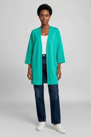Casaco comprido - Verde-água
