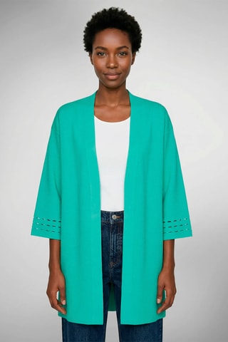 Casaco comprido - Verde-água