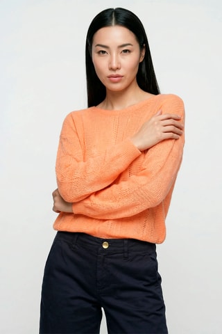 Camisola em alpaca e mohair - Salmão