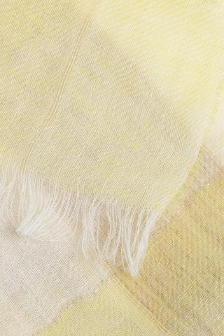 Écharpe em linho e seda - Branco e amarelo