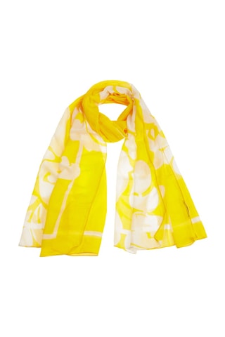 Écharpe de seda - Branco e amarelo