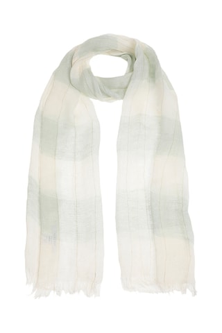 Écharpe em linho - Branco e verde-claro