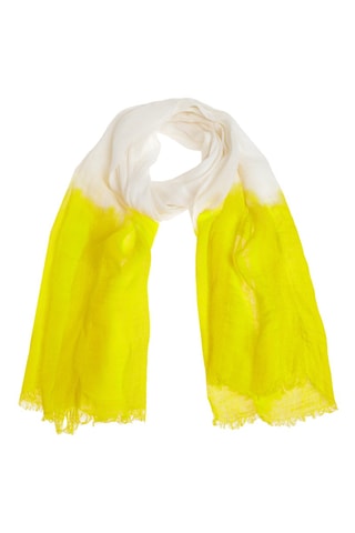 Écharpe em linho - Branco e amarelo