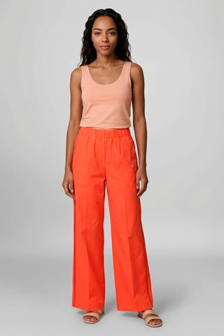 Calças em algodão biológico - Vermelho