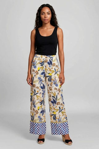 Calças em linho - Azul-cobalto