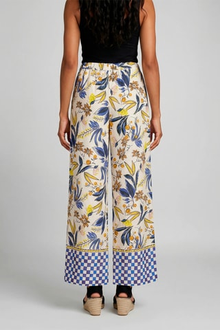 Calças em linho - Azul-cobalto