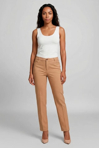 Calças direitas - Castanho