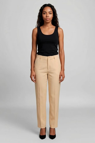 Calças largas de cintura alta - Cru