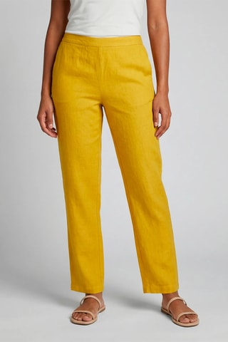 Calças em linho - Mostarda