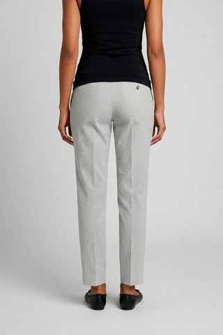 Calças em linho - Caqui e cru