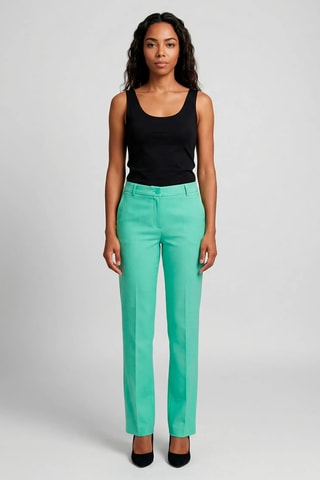Calças direitas - Verde-claro
