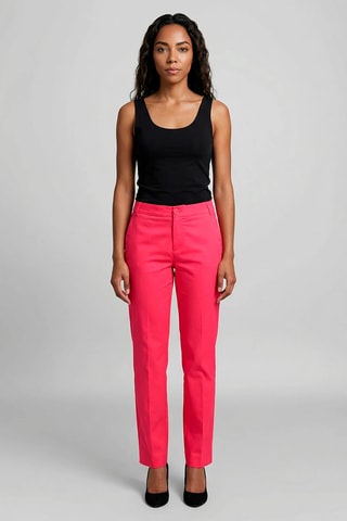 Calças de cintura alta - Vermelho