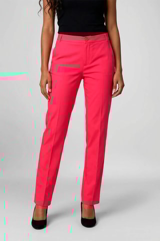 Calças de cintura alta - Vermelho