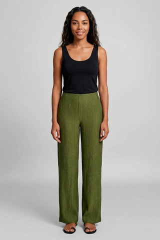 Calças largas - Verde-escuro