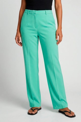 Calças largas de cintura alta - Verde-água