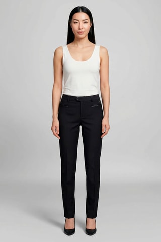 Calças em lã merinos - Azul-marinho