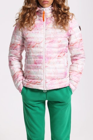 Anorak con capucha Francine - Blanco y rosa