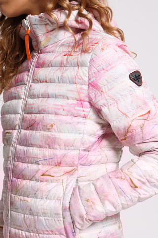 Anorak con capucha Francine - Blanco y rosa