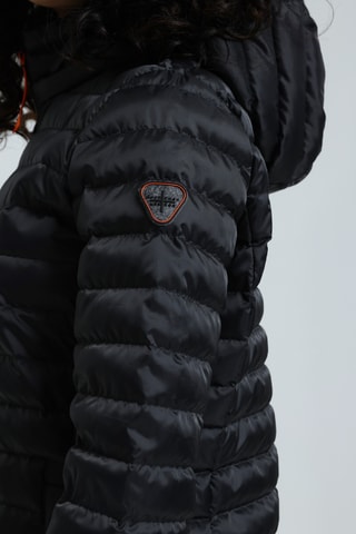 Anorak largo con capucha Françoise - Negro