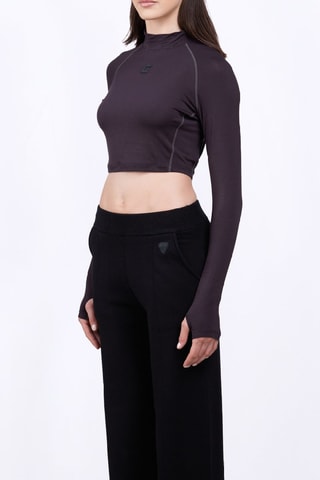 Camiseta cropped Celine - Negro