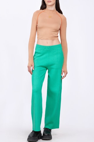 Camiseta cropped Celine - Marrón claro