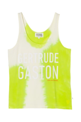 Camiseta de tirantes tie-dye Deborah - Amarillo limón y blanco