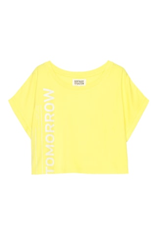 Camiseta cropped Brigitte - Amarillo