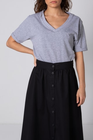 Falda evasé Natasha - Negro