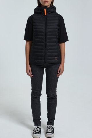 Chaleco con capucha Romane - Negro