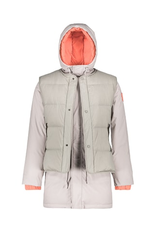 Chaqueta con capucha y chaleco Marcus - Gris y rosa