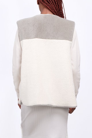 Chaleco reversible unisex Desiree - Gris claro y blanco