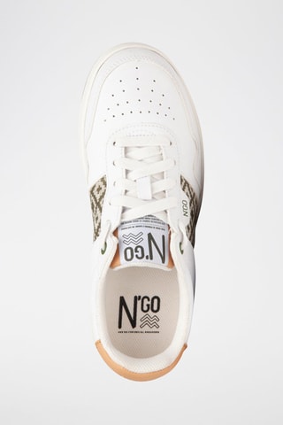 Baskets en cuir Huê Classique - Kaki et pêche