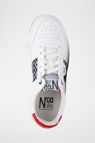 Baskets en cuir Huê Classique - Bleu marine et rouge