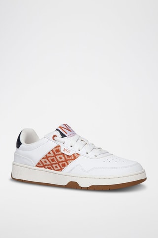 Baskets en cuir Huê Classique - Terracotta et bleu marine