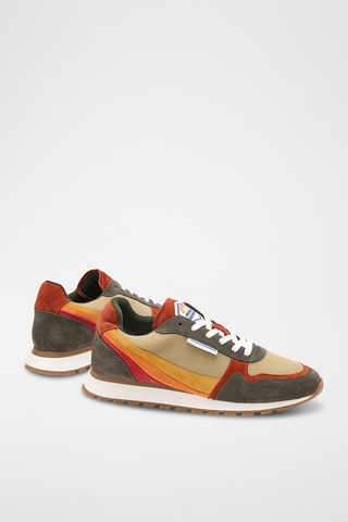 Baskets en cuir Retrorun - Kaki