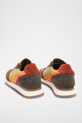 Baskets en cuir Retrorun - Kaki