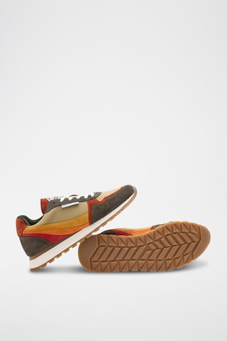 Baskets en cuir Retrorun - Kaki