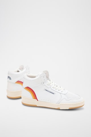 Baskets montantes en cuir Mid Rainbow - Blanc