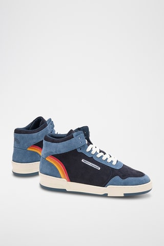 Baskets montantes en cuir Mid Rainbow - Bleu