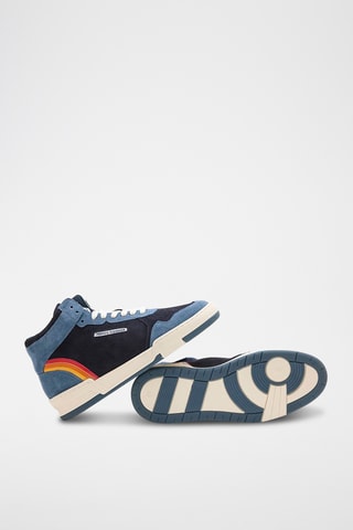 Baskets montantes en cuir Mid Rainbow - Bleu
