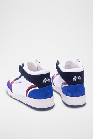 Baskets montantes en cuir Mid Rainbow - Blanc
