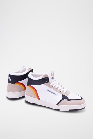 Baskets montantes en cuir Mid Rainbow - Beige