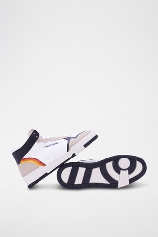 Baskets montantes en cuir Mid Rainbow - Beige